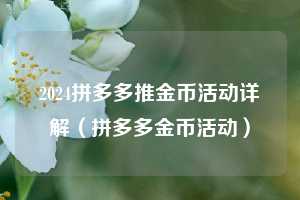 2024拼多多推金币活动详解(拼多多金币活动) 第1张 2024拼多多推金币活动详解(拼多多金币活动) 第1张