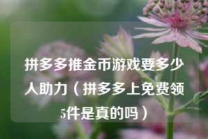 拼多多推金币游戏要多少人助力(拼多多上免费领5件是真的吗) 第1张 拼多多推金币游戏要多少人助力(拼多多上免费领5件是真的吗) 第1张