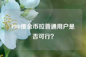 PDD推金币拉普通用户是否可行? 第1张 PDD推金币拉普通用户是否可行? 第1张