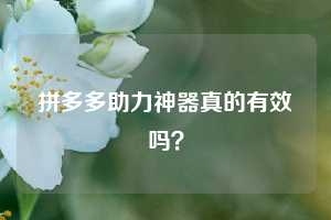 拼多多助力神器真的有效吗? 第1张 拼多多助力神器真的有效吗? 第1张