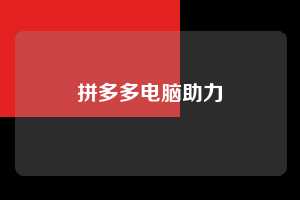 拼多多电脑助力 第1张 拼多多电脑助力 第1张