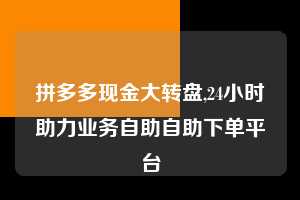 拼多多现金大转盘,24小时助力业务自助自助下单平台 拼多多首刀助力 现金大转盘 攻略 第1张 拼多多现金大转盘,24小时助力业务自助自助下单平台 拼多多首刀助力 现金大转盘 攻略 第1张